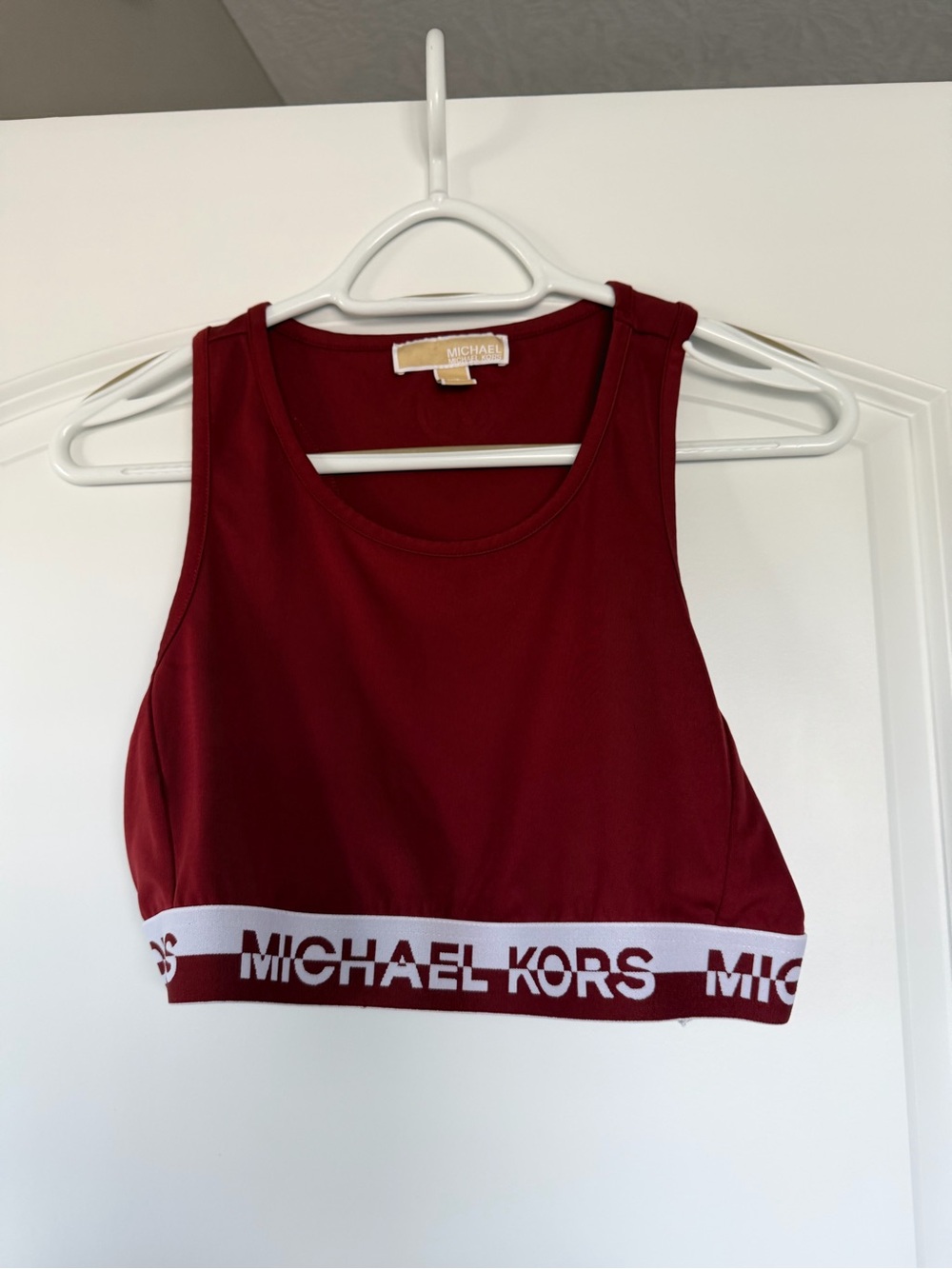Michael Kors Wine Red Logo Crewneck Top